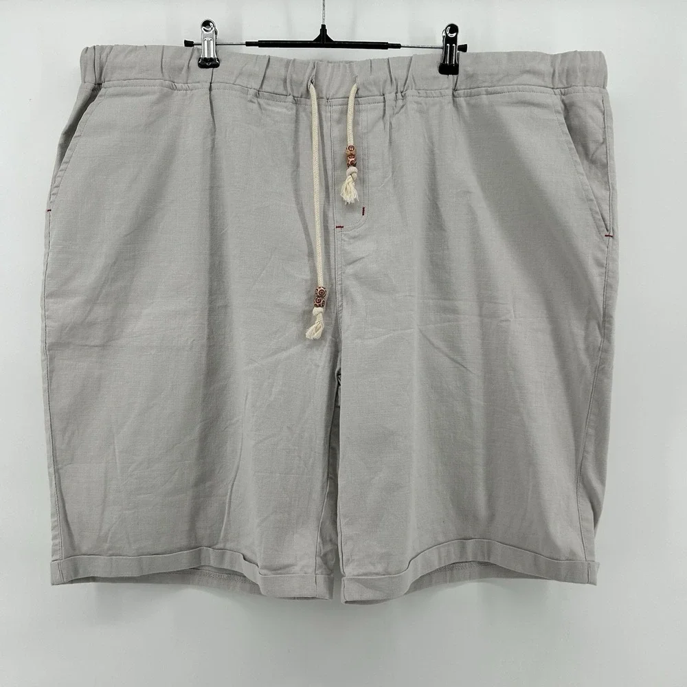 Sailwind Linen Blend Shorts Mens 2XL Tan Drawstring Beach Coastal Chino NWT